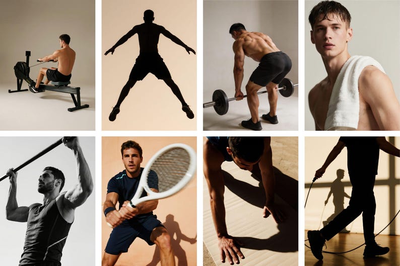 Männer Workout Stock Fotos Bundle | Gym Fitness PNG Bilder (Digitaler Download) Bild 19