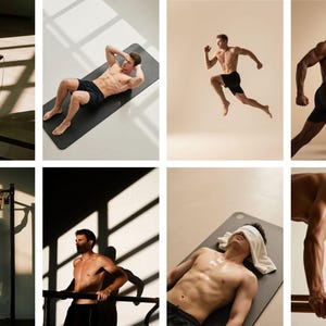 Männer Workout Stock Fotos Bundle | Gym Fitness PNG Bilder (Digitaler Download) Bild 20