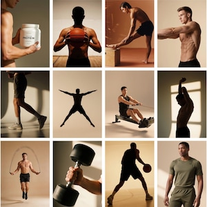 Männer Workout Stock Fotos Bundle | Gym Fitness PNG Bilder (Digitaler Download) Bild 7
