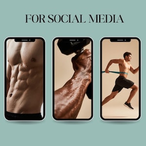 Männer Workout Stock Fotos Bundle | Gym Fitness PNG Bilder (Digitaler Download) Bild 5