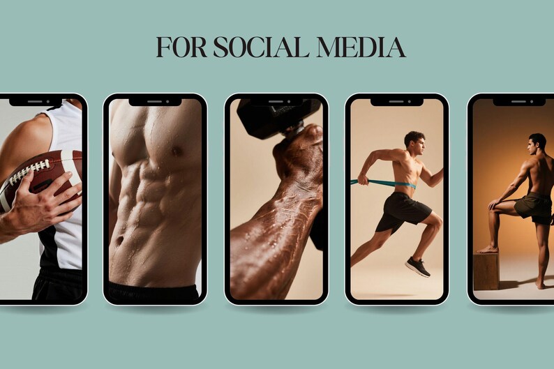 Männer Workout Stock Fotos Bundle | Gym Fitness PNG Bilder (Digitaler Download) Bild 5