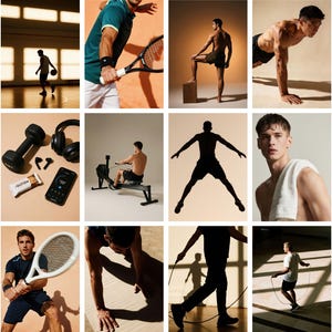 Männer Workout Stock Fotos Bundle | Gym Fitness PNG Bilder (Digitaler Download) Bild 9