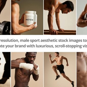 Männer Workout Stock Fotos Bundle | Gym Fitness PNG Bilder (Digitaler Download) Bild 3
