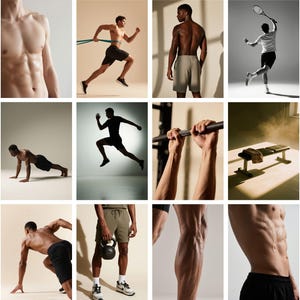Männer Workout Stock Fotos Bundle | Gym Fitness PNG Bilder (Digitaler Download) Bild 8