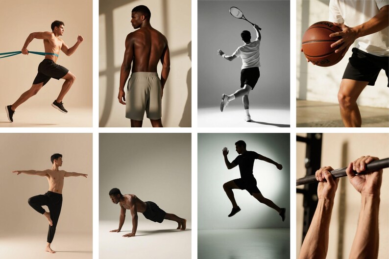 Männer Workout Stock Fotos Bundle | Gym Fitness PNG Bilder (Digitaler Download) Bild 16