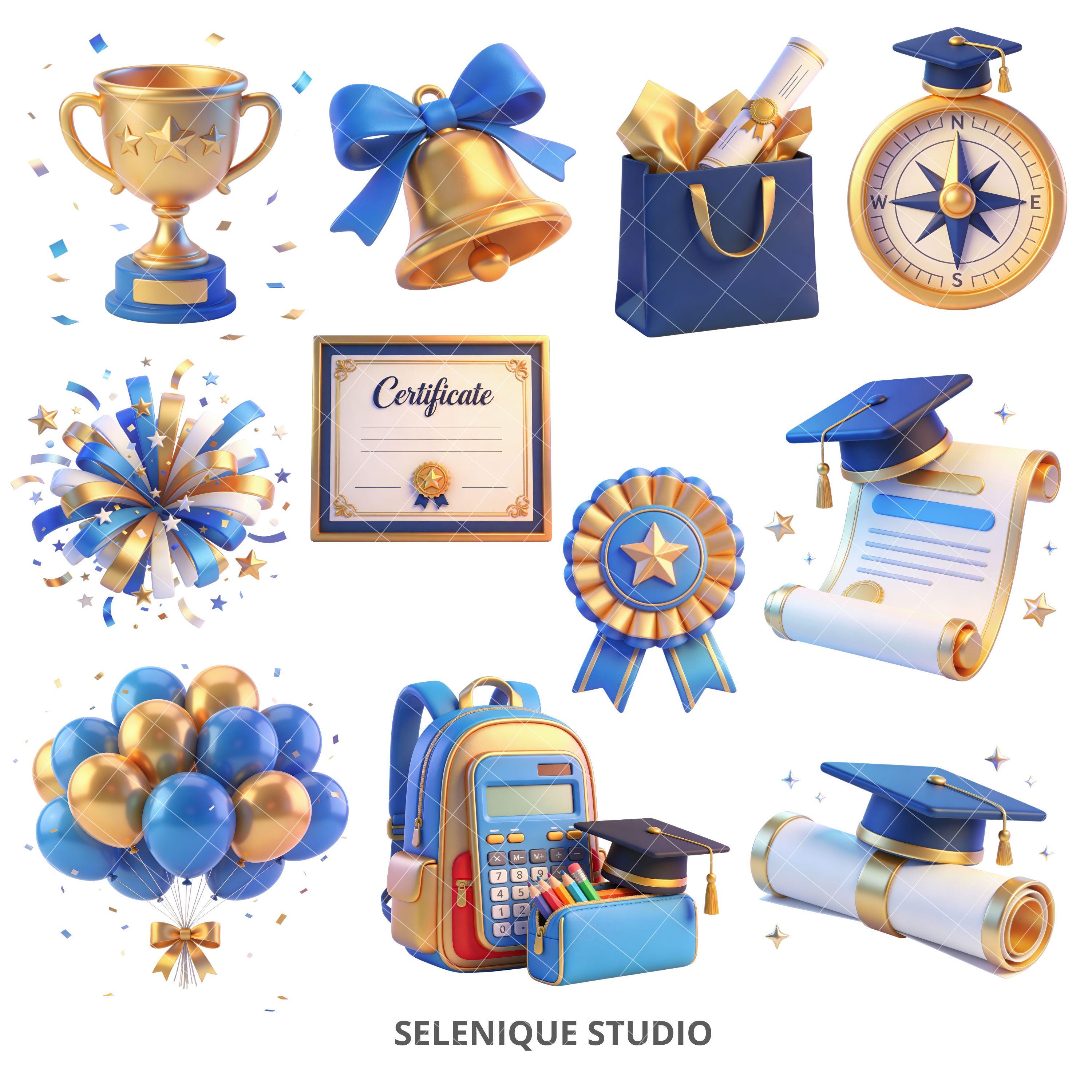 Graduation Clipart Bundle, Class of 2026 PNG Graphics, Congrats Grad ...