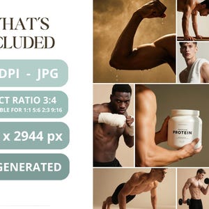 Männer Workout Stock Fotos Bundle | Gym Fitness PNG Bilder (Digitaler Download) Bild 4
