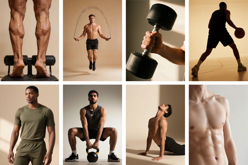 Männer Workout Stock Fotos Bundle | Gym Fitness PNG Bilder (Digitaler Download) Bild 15