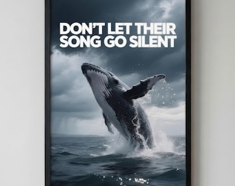 Moody Humpback Whale Art Print, Ocean Wildlife Poster, Coastal Wall Decor (Digital Download)