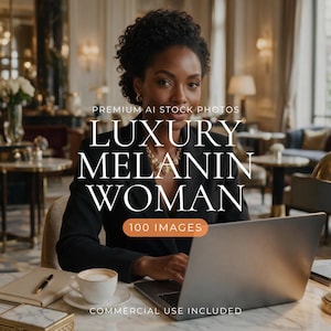 Luxury Melanin Woman Stock Photos, Business Travel Fashion Bundle (100 Images)