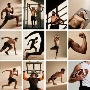 Männer Workout Stock Fotos Bundle | Gym Fitness PNG Bilder (Digitaler Download) Bild 10