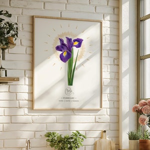 February Birth Flower Art: Iris Print (Digital Download)