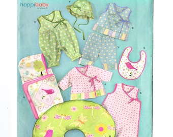 Simplicity 2388 Babies Layette Uncut Sewing Pattern NB to 18 Mos Towel, Romper, Bunting, Top, Pants, Bib