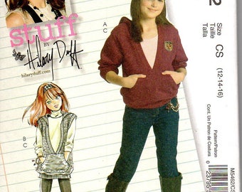 McCall's 5462 Teen Girls Hoodie, Top, Vest, Pants Sewing Pattern Size 12, 14, 16 Hilary Duff