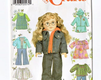 Simplicity 7083 American Girl Doll Clothes Vintage Sewing Pattern Casual Jean Jacket, Sleepwear , Hoodie Elaine Heigl Designs