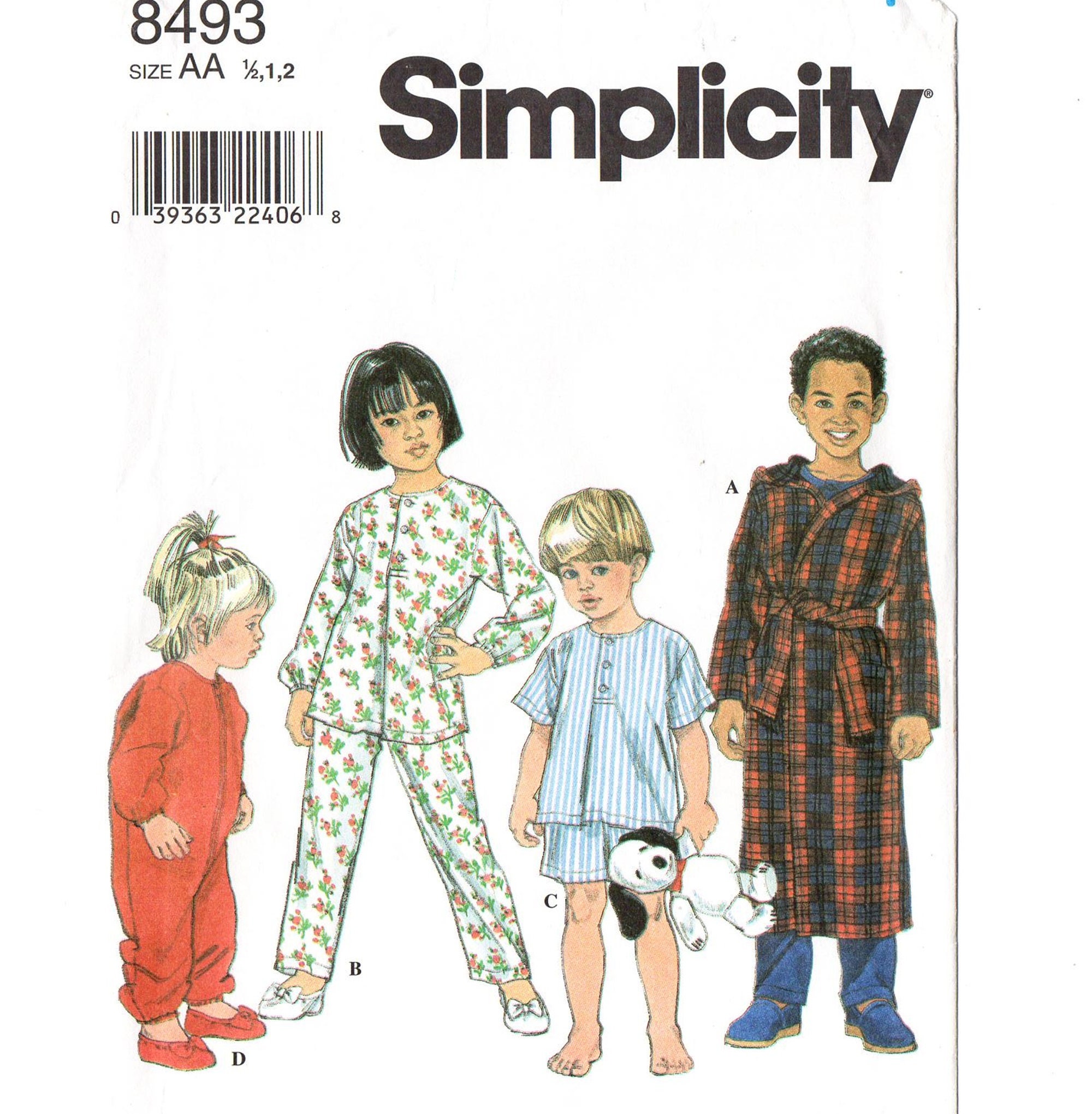 Simplicity Sewing Pattern For Dummies 7038 Toddler Karate Gi Pajamas Sz 1/2  - 4