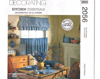 McCall's 2056 Kitchen Essentials 90s Vintage Sewing Pattern Uncut Cafe Curtain, Chair Pad, Casserole Cover, Appliance Covers, Table Linen