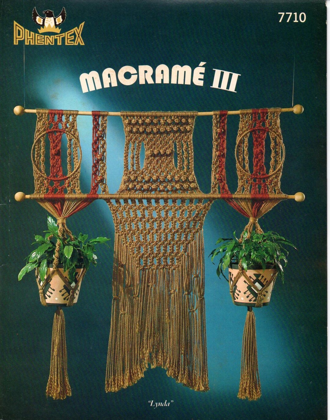 Macrame Vintage Pattern Book Plant Hangers, Wall Hangings Home Decor Phentex 7710 Etsy