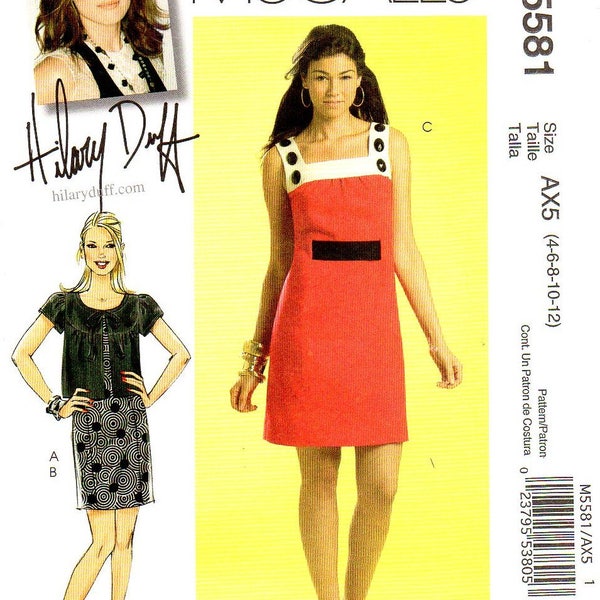 McCall's 5581 Misses Hilary Duff Dress, Jacket Sewing Pattern Size 4, 6, 8, 10, 12 Uncut Sundress