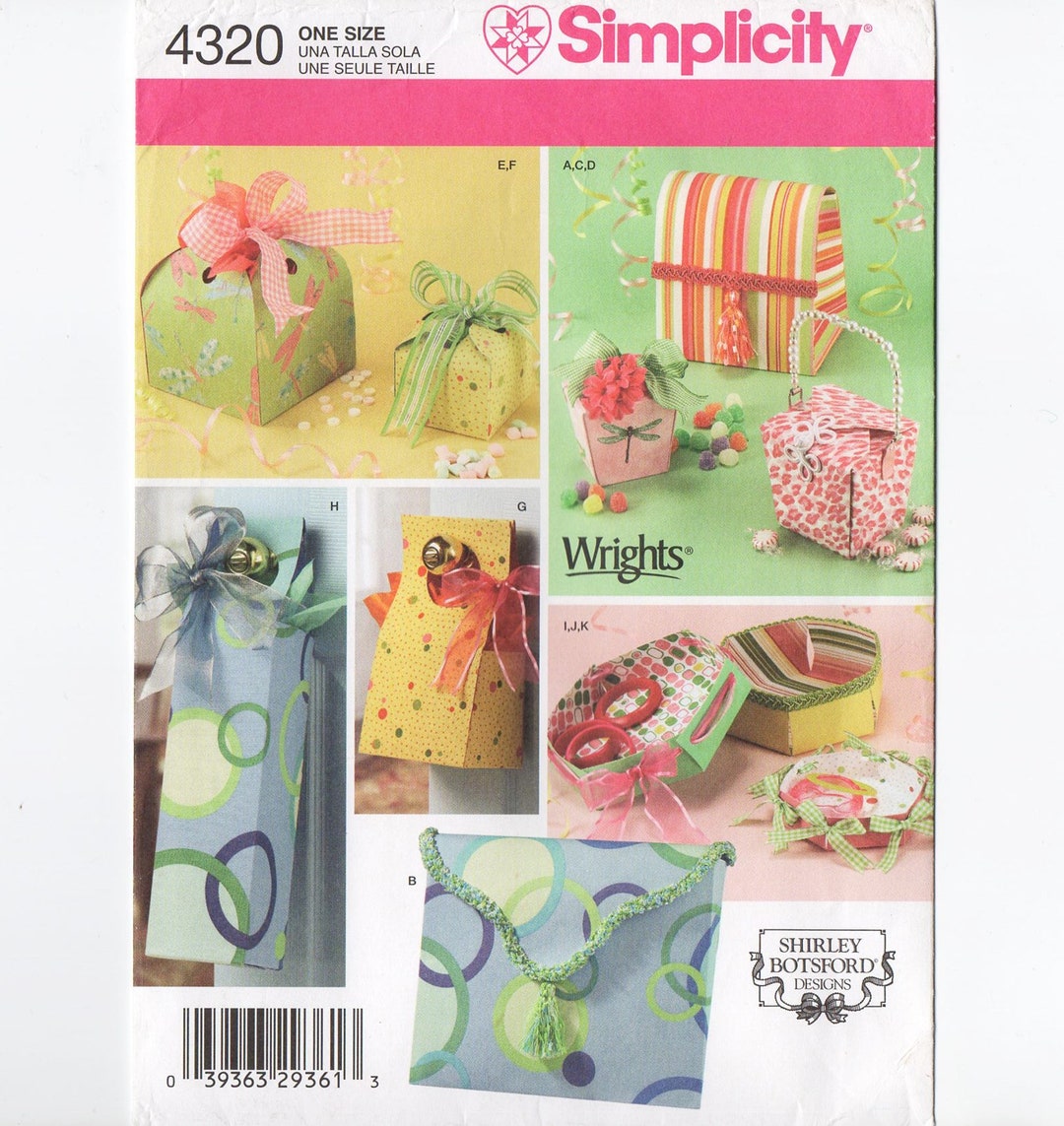 Simplicity 4320 11 Fabric Gift Boxes Sewing Pattern Shirley Botsford ...