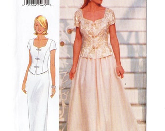 Butterick 5003 Misses Top, Evening Skirt 90s Vintage Sewing Pattern Uncut Size 12, 14, 16 Formal Maxi Straight/Pleated Skirt, Princess Top