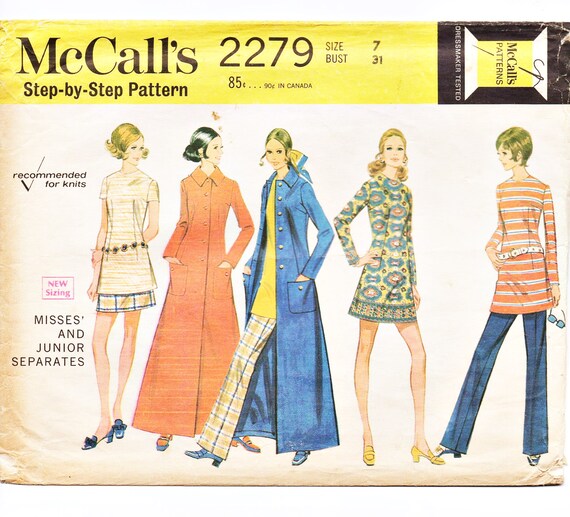 Jacket & Pants Slacks Pantsuit Vintage Fashion Sewing Pattern 1970s 70s Size 10 UNCUT McCall's 5858 Maxi Skirt