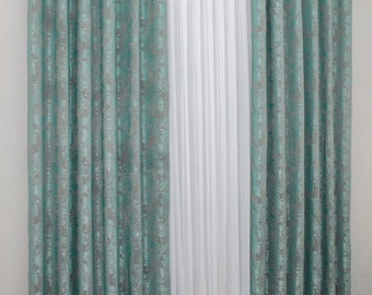 Pleat Jacquard Curtains, Blackout Insulated Drapes, Room Darkening Curtains, Energy Efficient Window Covering
