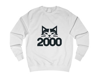 Sweat-shirt confortable avec motif chat 2000 | mélange de coton unisexe pour les amoureux des chats | Des cadeaux personnalisés pour tous