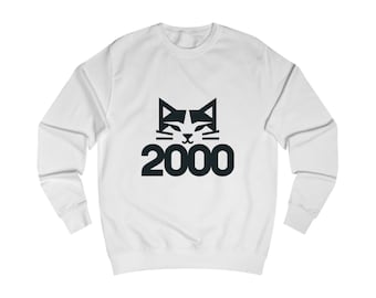 Cozy Cat Sweatshirt with 2000 | Unisex Cotton Blend for Cat Lovers | Personalized Gifts for All