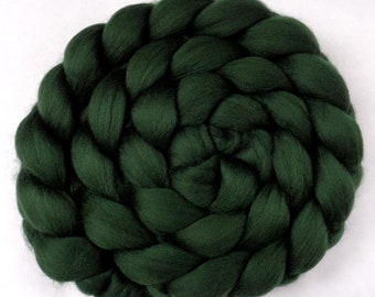 Merino roving wool dark moss green 22 micron felting and spinning fiber unspun wool top for felt dreadlocks and chunky weaving 100g/3.5oz