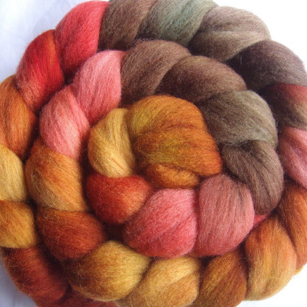 Super soft merino wool roving, handpainted, for handspinning and felting, 100g/3.5oz