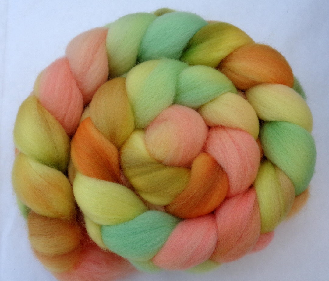 Hand Dyed Variegated Merino Wool for Spinning and Felting, 21 Micron