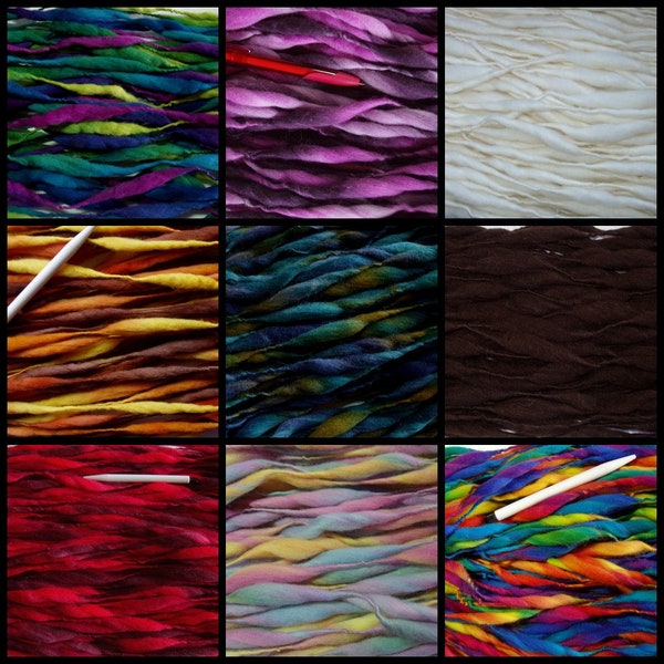 11yds/10m handspun mini skein thick and thin merino super bulky wool yarn chunky doll hair slub yarn for felting embellishing weaving