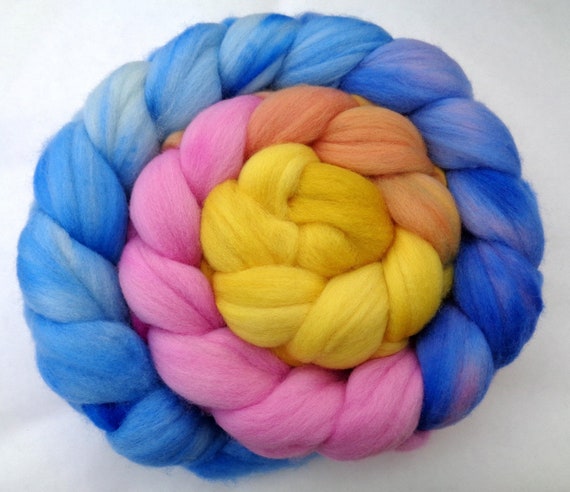 Polwarth Combed Top Spinning Fiber Hand Dyed
