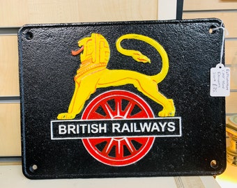 Reproduction cast iron railway sign