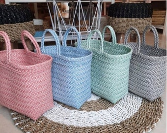 Handmade Plastic Bag - Handicraft Bag - Artisan Bag, Woven Recycle Plastic Bag - Craft Bag, Summer Bag, Beach Bag