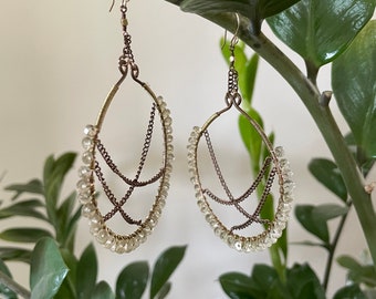 Smokey Lemon Quartz  Hoops