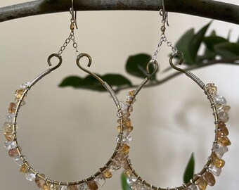 Sunlight Citrine hoops