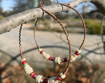 African Chevron/White Hearts hoops