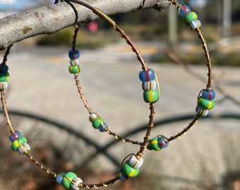 African beaded handmade hoops