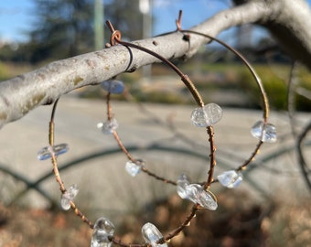 Quartz and Copper hoops