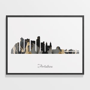 Fortaleza Skyline Print: Marble Cityscape Wall Art