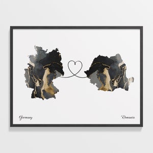 Frankreich, Réunion, Réunion, Réunion Karte, Marmor Zwei Länder Karte, Reise Kunst, Digitale Nomaden Karte, C22-548