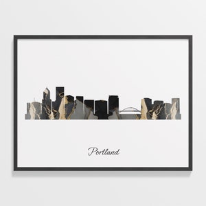 Singapore Skyline Print, Marble Cityscape, Singapore Wall Art Poster, Gold Cityscape, Skyline Canvas Art, C28-137
