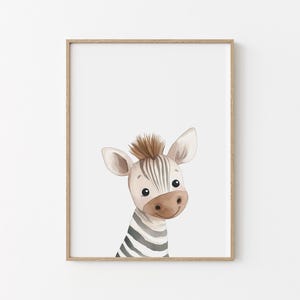 Zèbre - Affiche pour chambre d'enfant Zèbre – Illustration Animal – Décoration Murale Safari