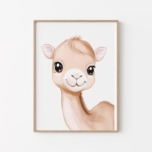 Poster chambre enfant - Dromadaire - Animaux du désert - Idée cadeau enfant naissance