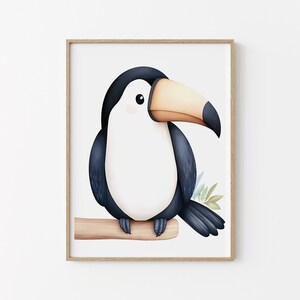 Cartel chambre bébé - Tucán - Animaux de la selva - Cartel baby shower - Idée cadeau de naissance - Déco chambre enfant