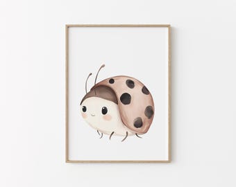 Poster coccinelle - illustration - décoration murale pour chambre d'enfant - cadeau de naissance