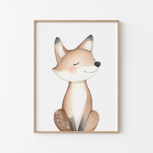 Poster renard - illustration - décoration murale pour chambre d'enfant - cadeau de naissance