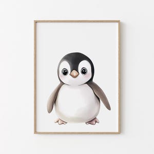 Affiche chambre enfant - Pingouin - Affiche animaux mignons - Poster chambre bébé - Idée cadeau de naissance